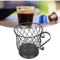 Organisateur de Capsules Café - Porte Capsules Café en Fer - Support Capsules Grande Capacité pour Café, Bureau, Salon - Noir