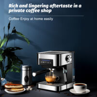 Machine à café espresso, Machine espresso, Machine espresso 20 Bar 1.6L 850W avec wand steam milk frother pour Cappuccino Iced Mocaccino