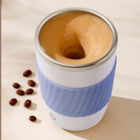 Automatic Mixing Cup rechargeable 350ml, portable mug with lid for office, car, blue