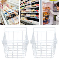 Panier de rangement métallique pour congélateur, 2 pièces, rack suspendu avec revêtement PE, dimensions 42.5 x 24.5 x 20 cm