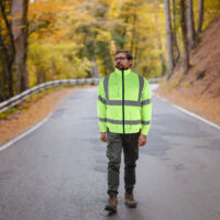 Veste ventilée sans fil XXL Blanc Vert Fluorescent - Jacket cooling fan détachable USB - Polycoton ABS