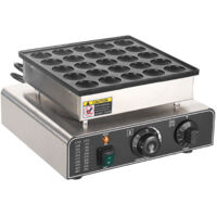 Friteuse Multipla Aoresac Mini Gaufrier Électrique avec 25 empreintes et Contrôle de Température pour Cuisine Café Dessert
