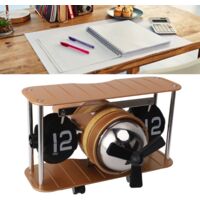 Pendule Flip à Avion 304 Stainless Steel Fonction Minuterie Décor Vintage Horloge Bureau Mécanique pour Office Gold