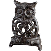 Porte-Lumière en Métal Sculpté Modèle Hibou: Bougie Parfumée Artisanal pour Ambiance Unique - Noir