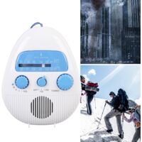 Radio de Salle de Bain AM/FM Résistant aux Éclaboussures avec Bouton Rotatif, Radio Portative à Piles avec Haut-parleur Intégré et Suspension pour Usage Facile sous la Douche