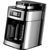 Machine à café programmable avec timer 1050W 1L grande capacité 2-8 tasses Drip Coffee Maker Keep Warm Grind et Brew automatique avec broyeur intégré en Burr Coffee Grinder PP + stainless steel 300x27