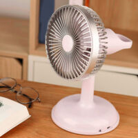 Ventilateur Électrique Vintage Portable USB Charging Petit Fan pour Bureau Léger Rose Summer