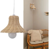 Luminaire suspendu en rotin Luminaire suspendu tissé à la main Style nordique moderne Luminaire suspendu pour chambre d'enfant décoration homestay accessoire photo A 02