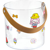 Seau Transparent PET Petit Seau à Vin / Picnic Bar Ice Cube Baril à Boissons S 13x13cm/5.1x5.1in
