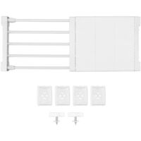 Etagère à tension adjustable 24cm white PP et tube steel 38-55cm pour wardrobe cabinet