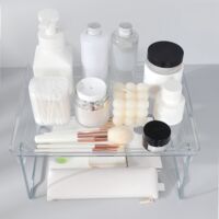 Étagère Transparente Acrylic Folding Storage Shelf Organizer Multifunctional Bearing Strong Clear Foldable Cabinet Desktop Kitchen Pantry