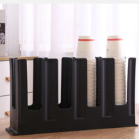 Dispenser de tasses à café 4 compartiments - Organisateur de tasses jetables en plastique durable pour restaurant et café - Taille 46x11.2x21.3cm