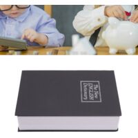 Coffret Sécurisé Coins pour Enfants Diccionnaire Shape avec Code Lock - Boîte Argent Livre Secret Cadeau Anniversaire Noir