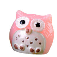 Figurine Mini Statue Owl Resin Décor Vivid Colors Cute Petite Durable Safe Odorless Ideal for Home Office Shelf Small Pink