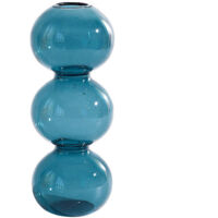 Vase décorative en verre pour fleurs - modèle sphérique triple - 16.4x6cm - diamètre 2.5cm - 4 coloris disponibles - idéal pour tables et shelves