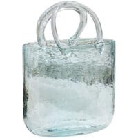 Vase en Verre Vase Sac Main Vase à Fleurs Unique Décor Table Vase Poisson Vase Bulle Vase Purse Handbag Vase Blue