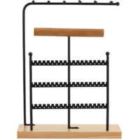 Porte-bijoux multifonction en fer et bois pour exposition et organisation à domicile ou en boutique