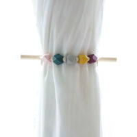 Accroche Curtain Bohemian Cordelia Tiebacks Wood Bead Curtain Ties Natural Wood Multicolor 55g 25cm