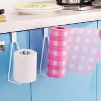 Porte-Rouleau de Toilette Métal Fixation pour Réservoir WC Distributeur à Papier Rouleau Intégré, Support à Accrocher Organisateur Bathroom, Aluminium Blanc 145g 19cm.