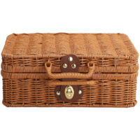 Petite Boîte Valise PE Rattan tissée à la main pour Décoration de Fête Voyage