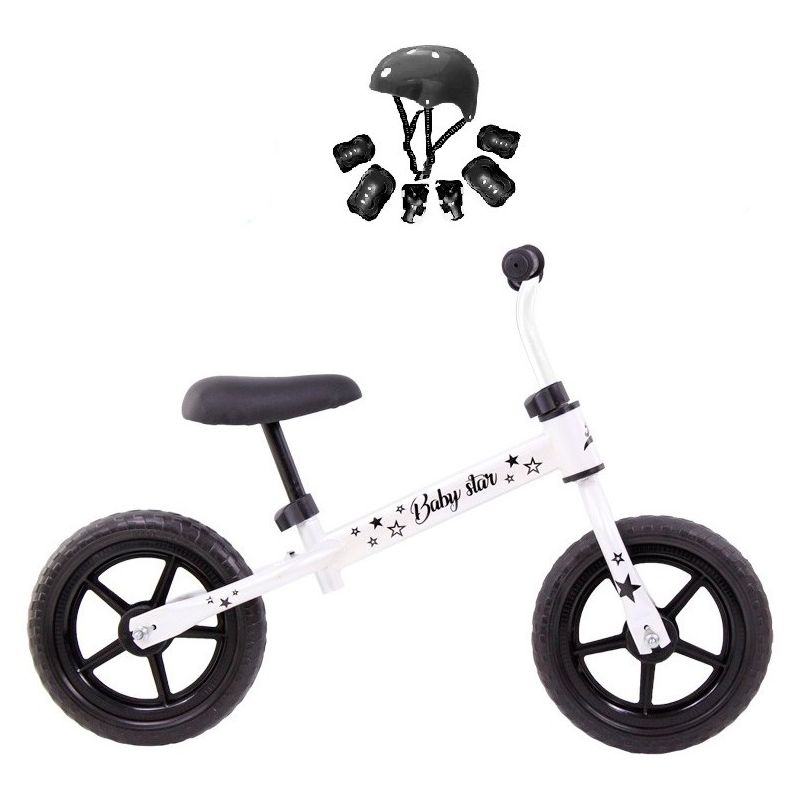 Bicicleta De Iniciación Sin Pedales Para Niños Con Cuadro de Acero Resistente | Con Manillar Ergonómico y Sillín Ajustable | Rueda de 10" | Para Niños de 2 a 5 Años | BLANCO