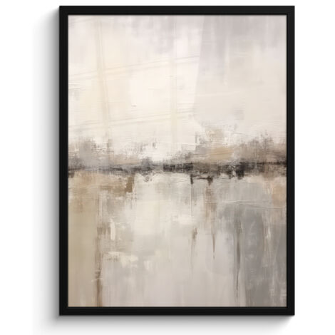 AFFICHE ENCADRÉE Art moderne - Abstrait - Beige Tableau Décoration Murale 60x80