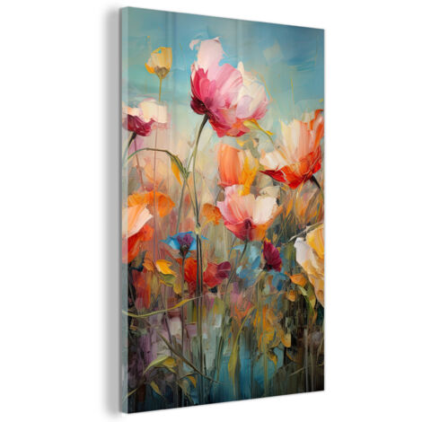 TABLEAU EN PLEXIGLAS Fleurs - Aquarelle - Art - Botanique - Nature Décoration Chambre 40x60