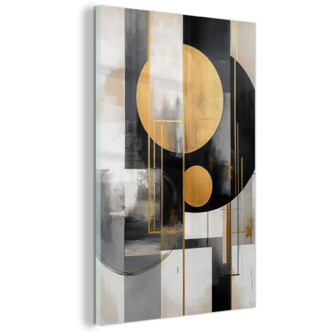 TABLEAU EN PLEXIGLAS Abstrait - Or - Argent - Formes - Esthétique - Moderne Décoration Chambre 40x60