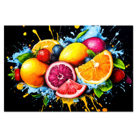 CRÉDENCE DE CUISINE Fruit - Graffiti - coloré - orange - fraise - abstrait 60x40