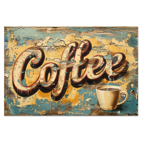 CRÉDENCE DE CUISINE Café - Vintage - Marron - Tasse 90x60