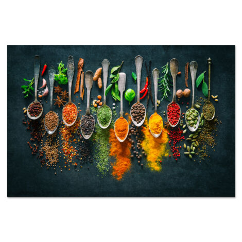 CRÉDENCE DE CUISINE Herbes - Épices - Cuillères 90x60