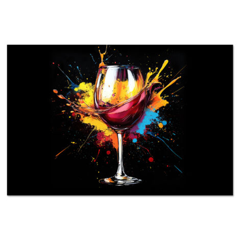 CRÉDENCE DE CUISINE Vin - Verre - Graffiti - Boisson - Rouge - Peinture 80x55