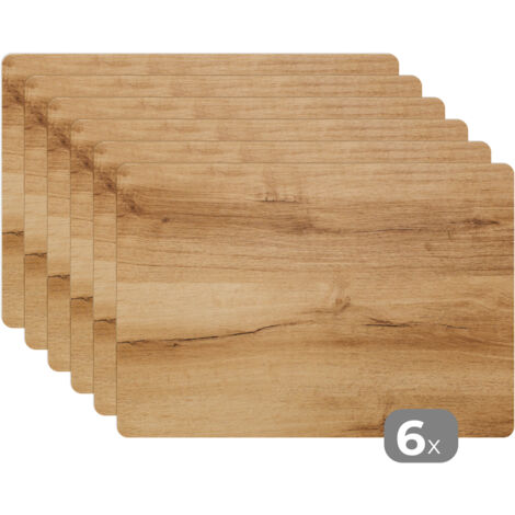 SETS DE TABLE Aspect bois - Marron - Bois Lot de 6 Placemats 45x30
