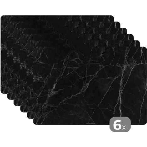 SETS DE TABLE Noir - Marbre Lot de 6 Tapis Antidérapant 45x30 (1/5)