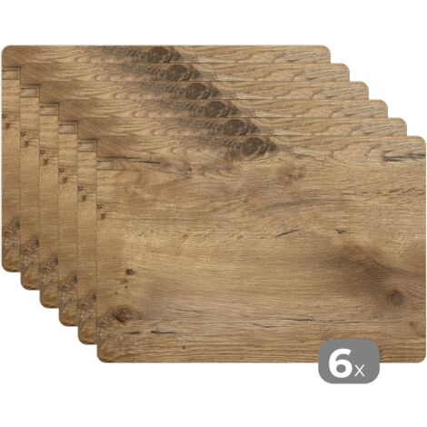 SETS DE TABLE Bois - Marron - Aspect bois Lot de 6 Placemats 45x30 (1/5)