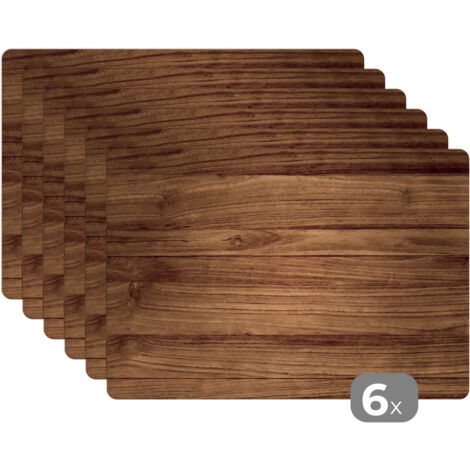SETS DE TABLE Aspect bois - Marron Lot de 6 Placemats 45x30 (1/5)