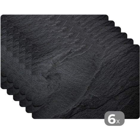 SETS DE TABLE Béton - Noir - Industriel Lot de 6 Tapis Antidérapant 45x30 (1/5)