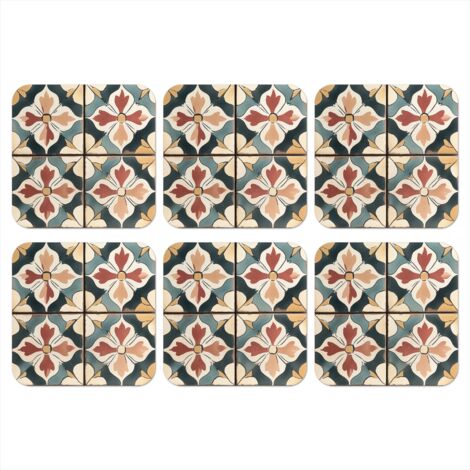 DESSOUS DE VERRE Décoration - Carreaux - Espagnol - Vintage Lot de 6 10x10 (1/5)