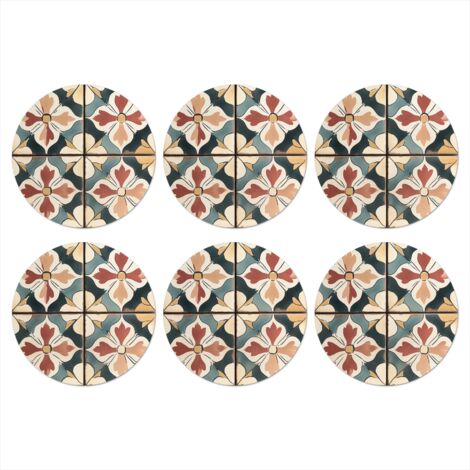 POSAVASOS Décoration - Carreaux - Espagnol - Vintage Lot de 6 10x10 (1/5)
