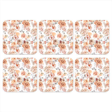 DESSOUS DE VERRE Fleurs - Bohème - Motif Lot de 6 10x10 (1/5)