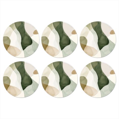 POSAVASOS Japandi - Abstrait - Vert Lot de 6 10x10 (1/5)