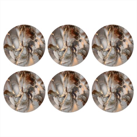 POSAVASOS Gris - Or - Marbre - Aspect marbre Lot de 6 10x10 (1/5)