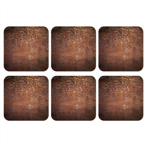 DESSOUS DE VERRE Acier - Rouille - Bronze - Structure Lot de 6 10x10 (1/5)