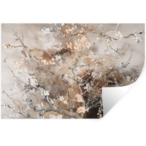 STICKER MURAL Fleur d'amandier - Art - Van Gogh - Beige - Abstrait 60x40 cm (1/5)