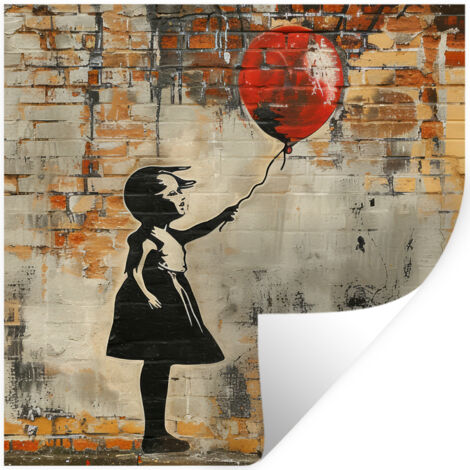STICKER MURAL Graffiti - Banksy - Fille - Street art 50x50 cm (1/5)