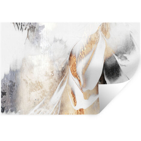 STICKER MURAL Luxe - Abstrait - Or - Blanc 60x40 cm (1/5)