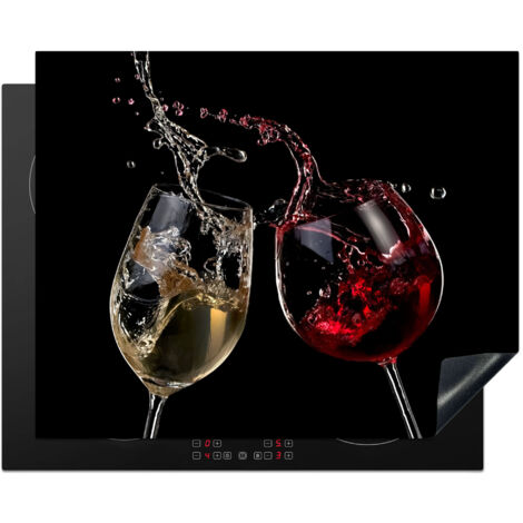 PROTECTION PLAQUE INDUCTION Vin rouge - Vin blanc - Verre - Noir Cuisine Accessoire 65x52 cm