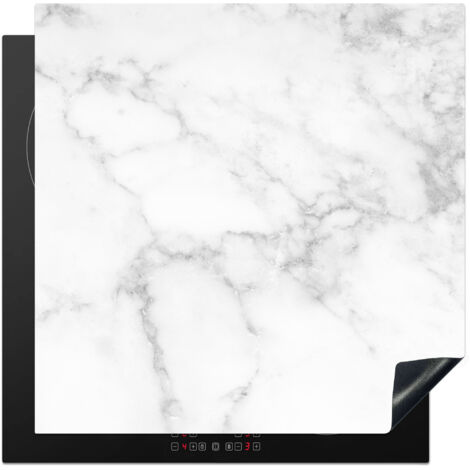 PROTECTION PLAQUE INDUCTION Marbre - Gris - Blanc - Marbre texturé Couvre Plaque De Cuisson 78x78 cm