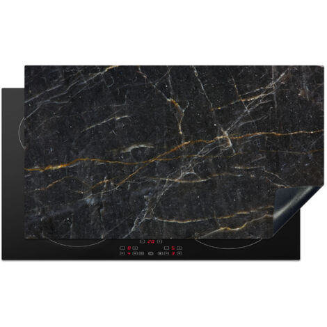PROTECTION PLAQUE INDUCTION Marbre - Noir - Or - Gris - Texture marbre Tapis Pour Induction 91.6x52.7 cm