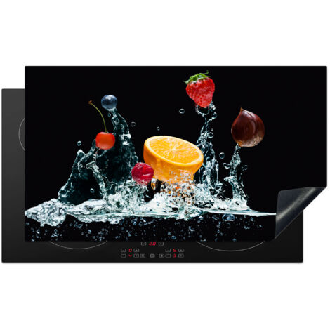 PROTECTION PLAQUE INDUCTION Eau - Fruit - Orange - Fraise - Cerise - Noir Tapis Pour Induction 91.6x52.7 cm
